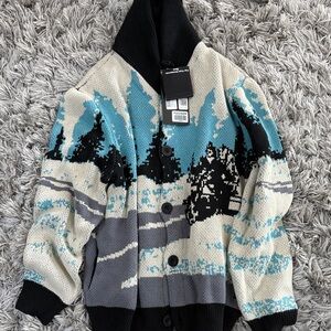 Harley-Davidson Black and Blue Knit Cardigan